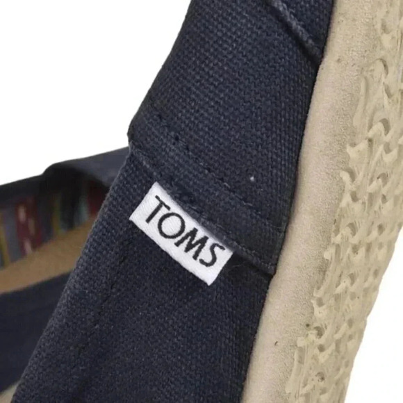 Toms Classic Navy  Blue Canvas Shoes Flats Espadrilles Size 7 - Picture 10 of 12